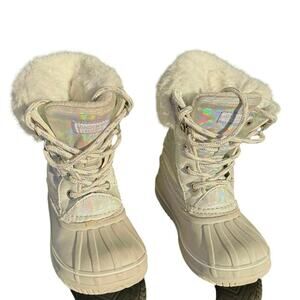 LONDON FOG Girls Bell Court Cold Weather Warm Lined Snow Boots Size 9